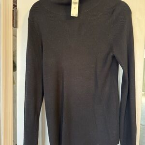 Anthropologie Maeve Black Ribbed Sweater